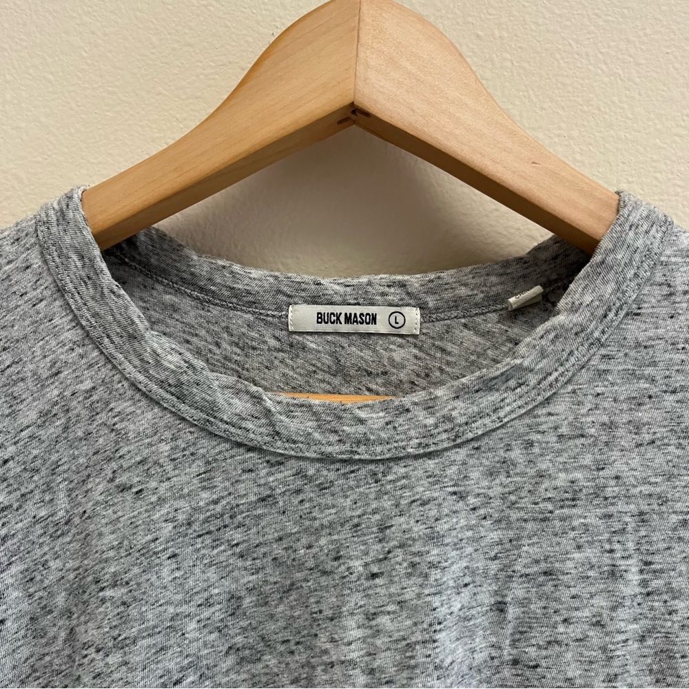 Buck Mason Grey Short Sleeve T Shirt - Picture 2 of 2